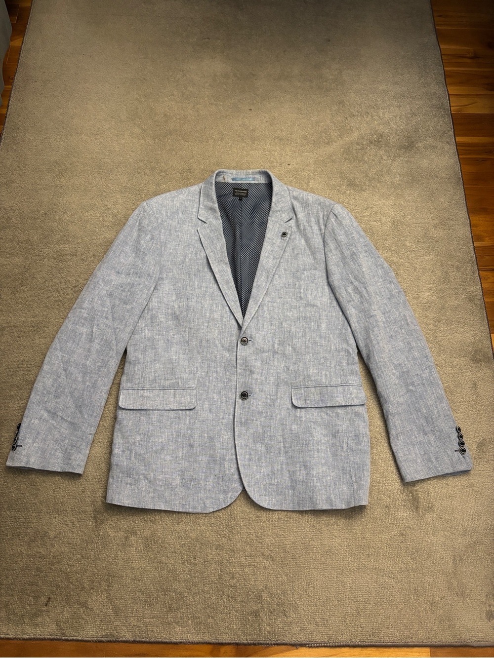 7 Diamonds Herringbone Two Button Blazer Sport Coat Light Blue Men’s